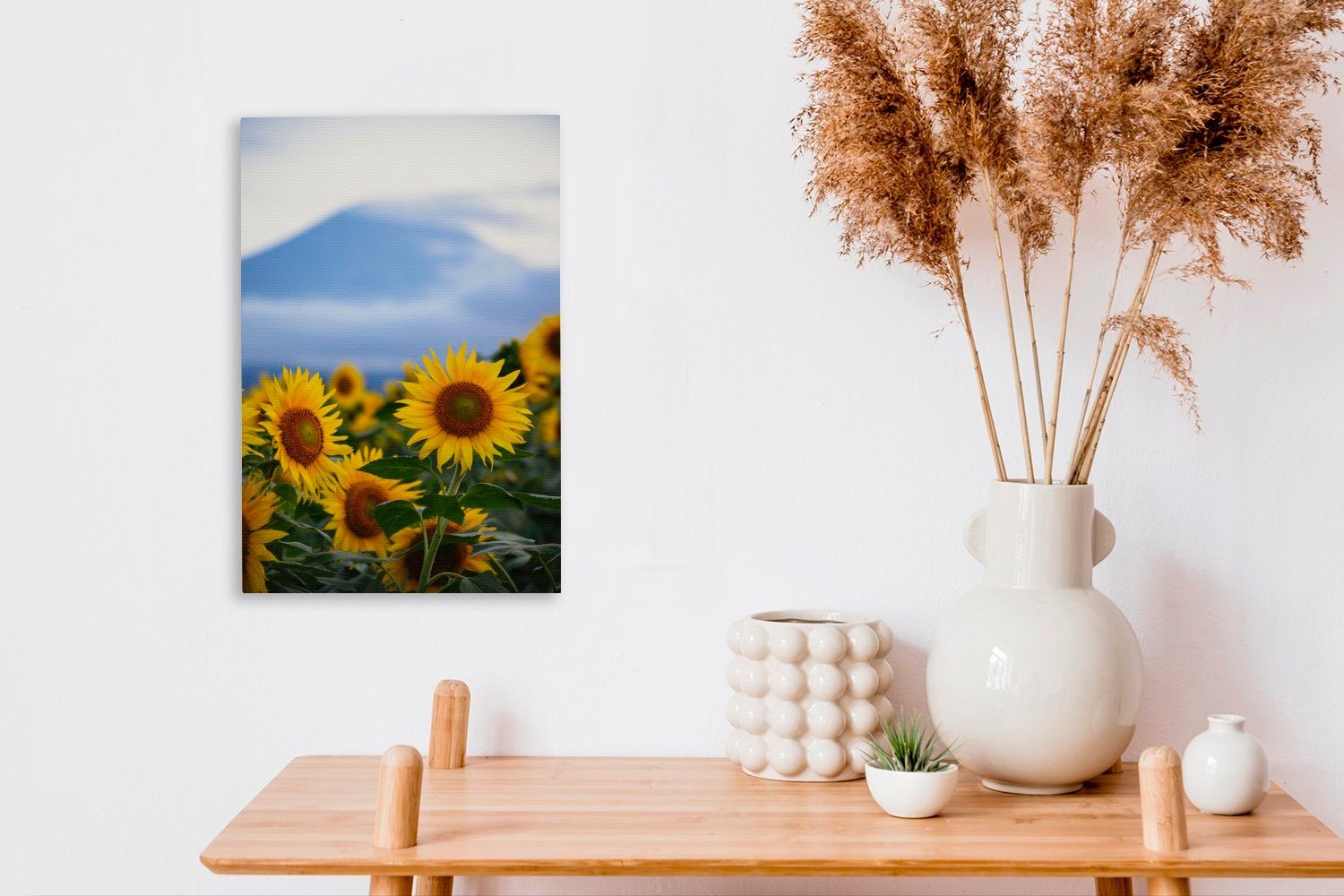 Sonnenblume (1 Zackenaufhänger, bespannt Gemälde, - Leinwandbild inkl. cm fertig 20x30 Saatgut Berg, OneMillionCanvasses® Leinwandbild - St),