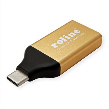 ROLINE GOLD Display Adapter USB Typ C - DisplayPort v1.2 Audio- & Video-Adapter USB Typ C (USB-C) Männlich (Stecker) zu DisplayPort Weiblich (Buchse)