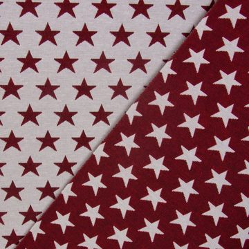 SCHÖNER LEBEN. Tischläufer SCHÖNER LEBEN. Tischläufer Sterne beidseitig weiß rot 40x160cm, handmade