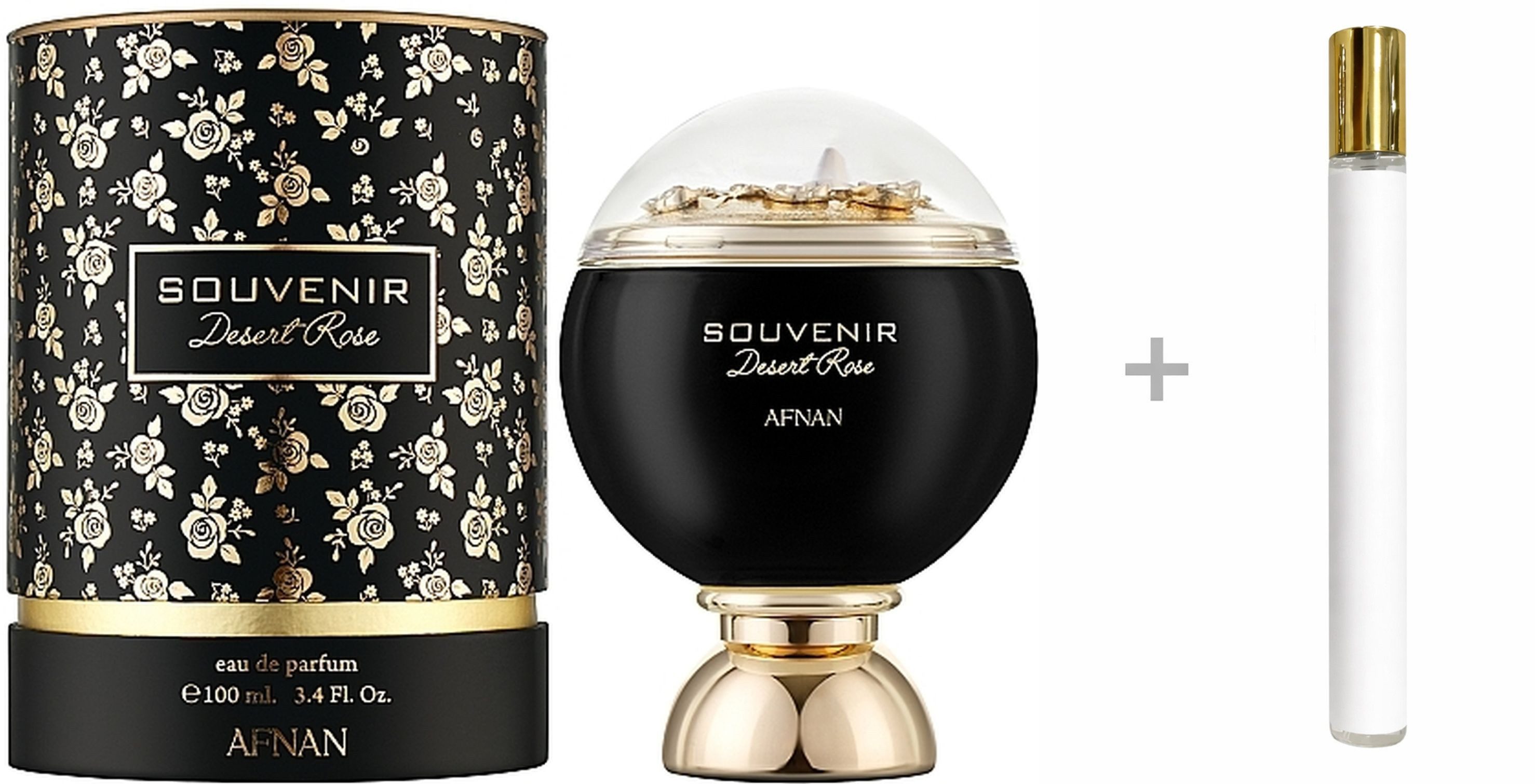 Afnan Duft-Set Souvenir Desert Rose Eau de Parfum (EDP) Damen Spray, Fruchtig-süßer Duft mit tropischen Früchten, Moschus und Sandelholz