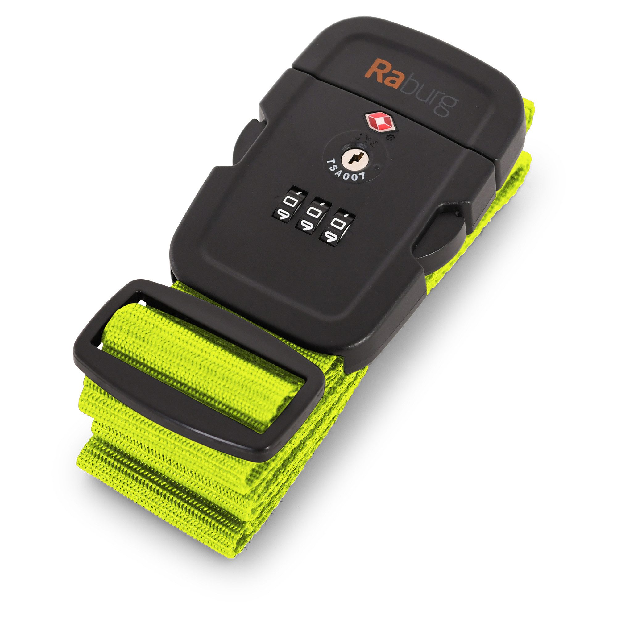 Raburg Koffergurt Gepäckgurt mit TSA-Zahlenschloss oder ohne Schloss, (1er, 2er, 4er-Set, 1-tlg., Schwarz, Grün, Blau), verstellbares Kofferband mit/ohne Zahlencode, ideal für Reisen, Koffer