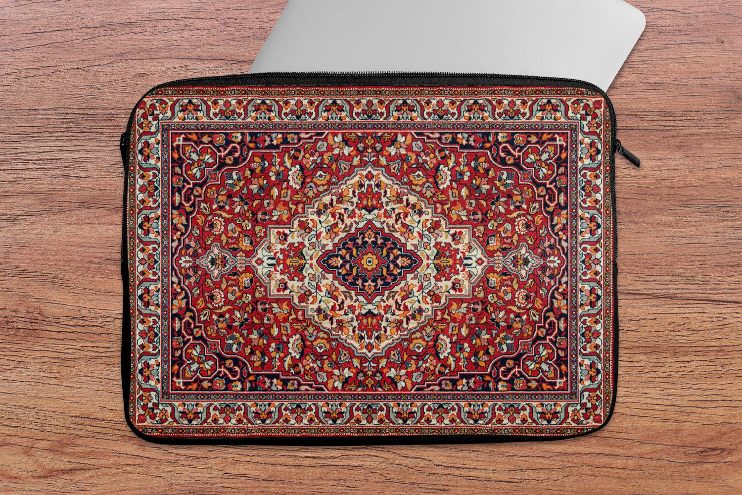 MuchoWow Laptop-Hülle Persische Teppiche - Teppiche - Muster - Rot 13.3 Zoll, Laptopsleeve, weiches Innenfutter zum Schutz Kratzern, Laptoptasche – Bild 5 von 5