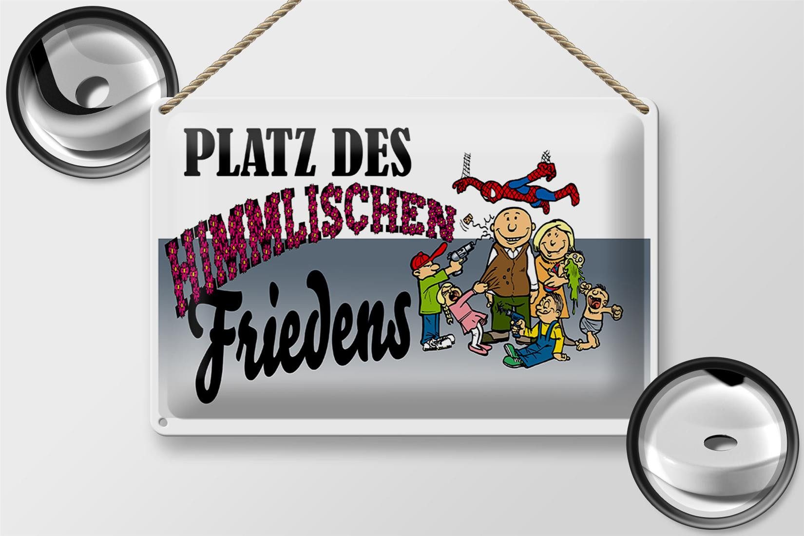 Femer GmbH Metallschild Spruch 30x20cm Platz des himmlischen Friedens, (1 St), gewölbte Oberfläche, abgerundete Ecken, umgeschlagene Kanten