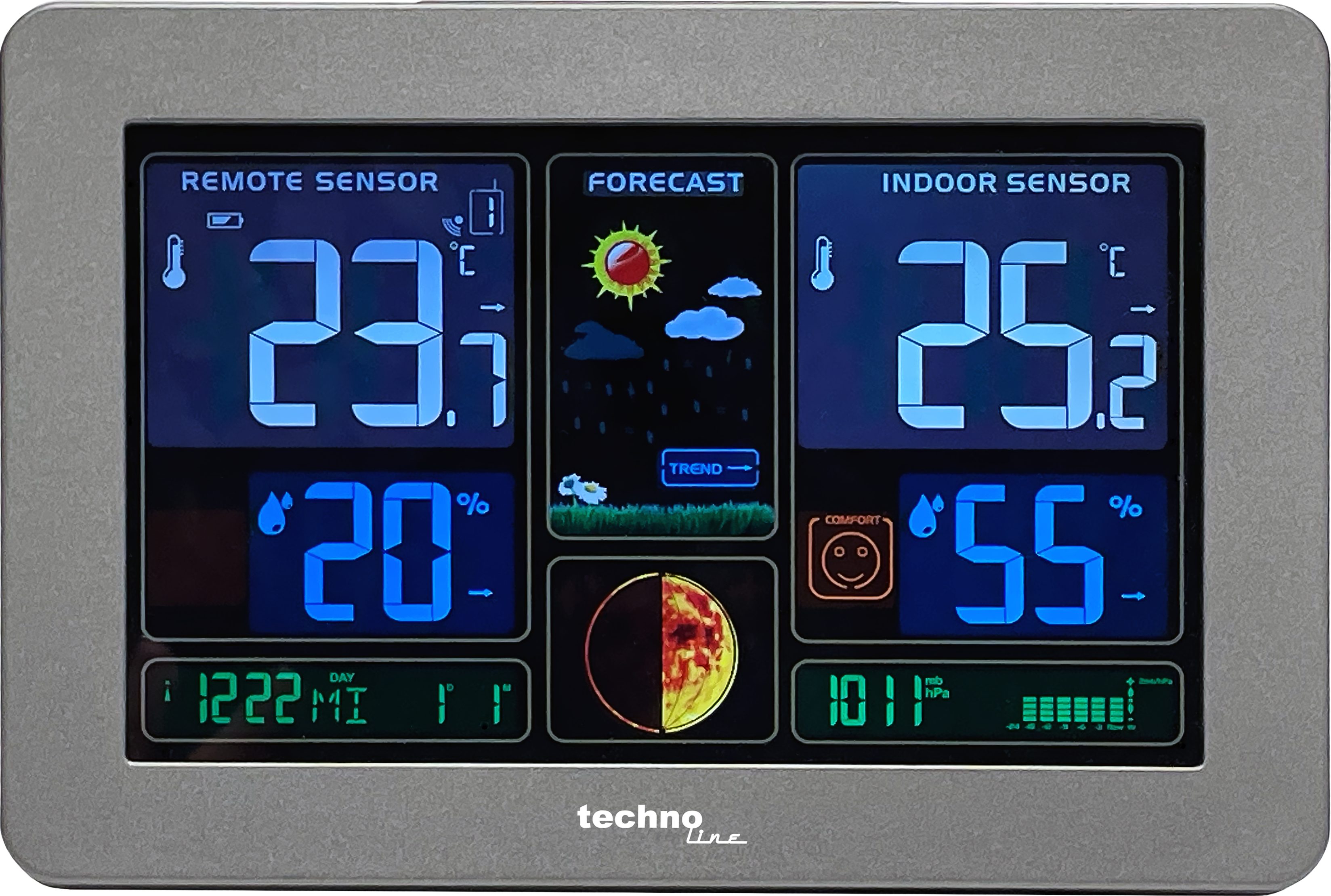 technoline WS 6469 Funkwetterstation (1x Außensender, mit farbenfrohem Display und Trendanzeige)
