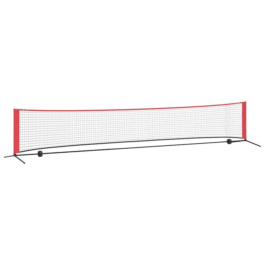 vidaXL Tischtennisnetz Tennisnetz Schwarz und Rot 494,5 x 90 x 87 cm Polyester (1-St)