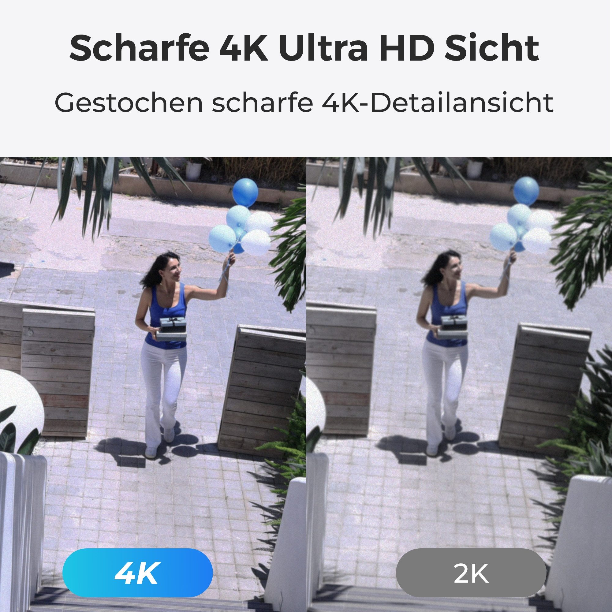Reolink Überwachungskamera 4K WLAN Argus 3 Ultra mit Solarpanel (Außenbereich, Innenbereich, 8MP Farbnachtsicht,5/2,4 GHz Wifi,Intelligente Erkennung,2-Wege-Audio)