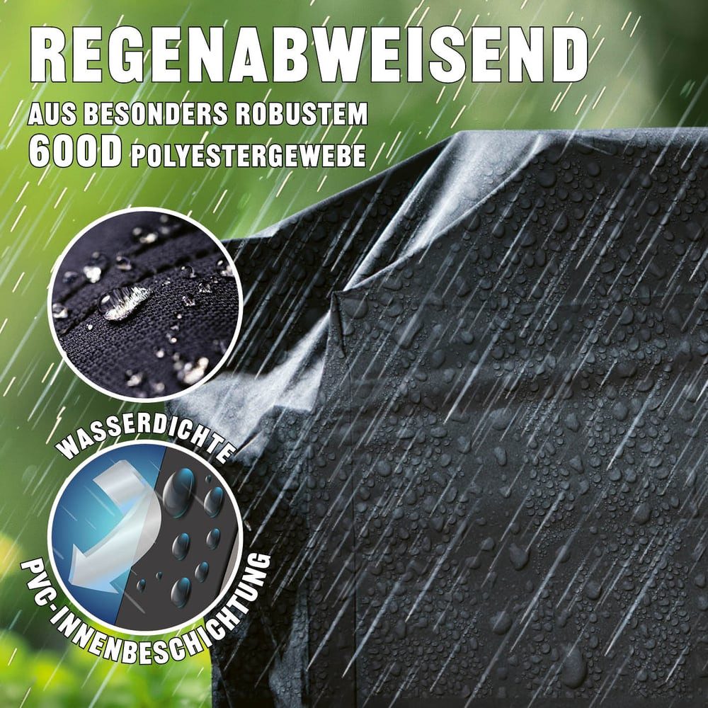 LANDMANN Grillabdeckhaube Wetterschutzhaube Premium 62x145x120cm, kältebeständig atmungsaktiv wasserdicht reißfest