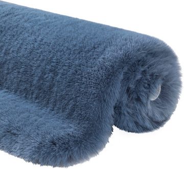 Badematte Ransol Leonique, Höhe 50 mm, fußbodenheizungsgeeignet, strapazierfähig, Polyester, rechteckig, Badteppich, Kaninchenfell-Haptik, rechteckig, rund & als 3-tlg. Set