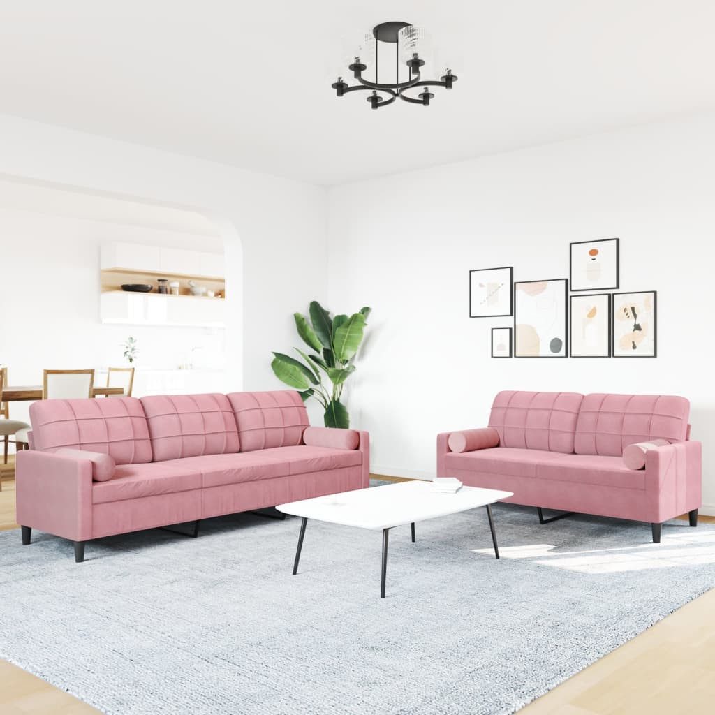 vidaXL Sofa 2-tlg. Sofagarnitur mit Kissen günstig online kaufen