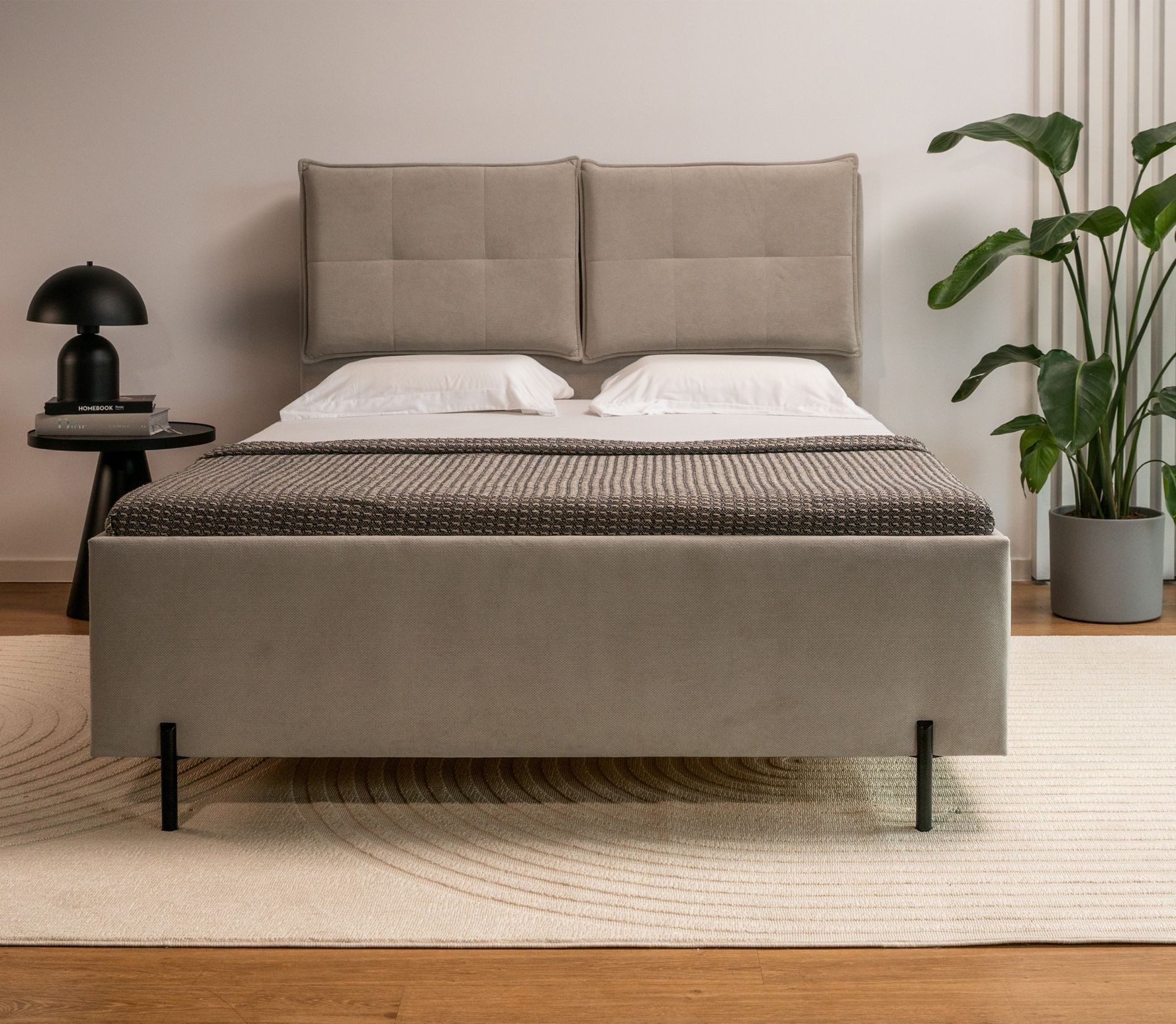 Selsey Polsterbett BELLEO, klappbare Rückenkissen, großer Bettkasten, Lattenrost, Chenille-Bezug