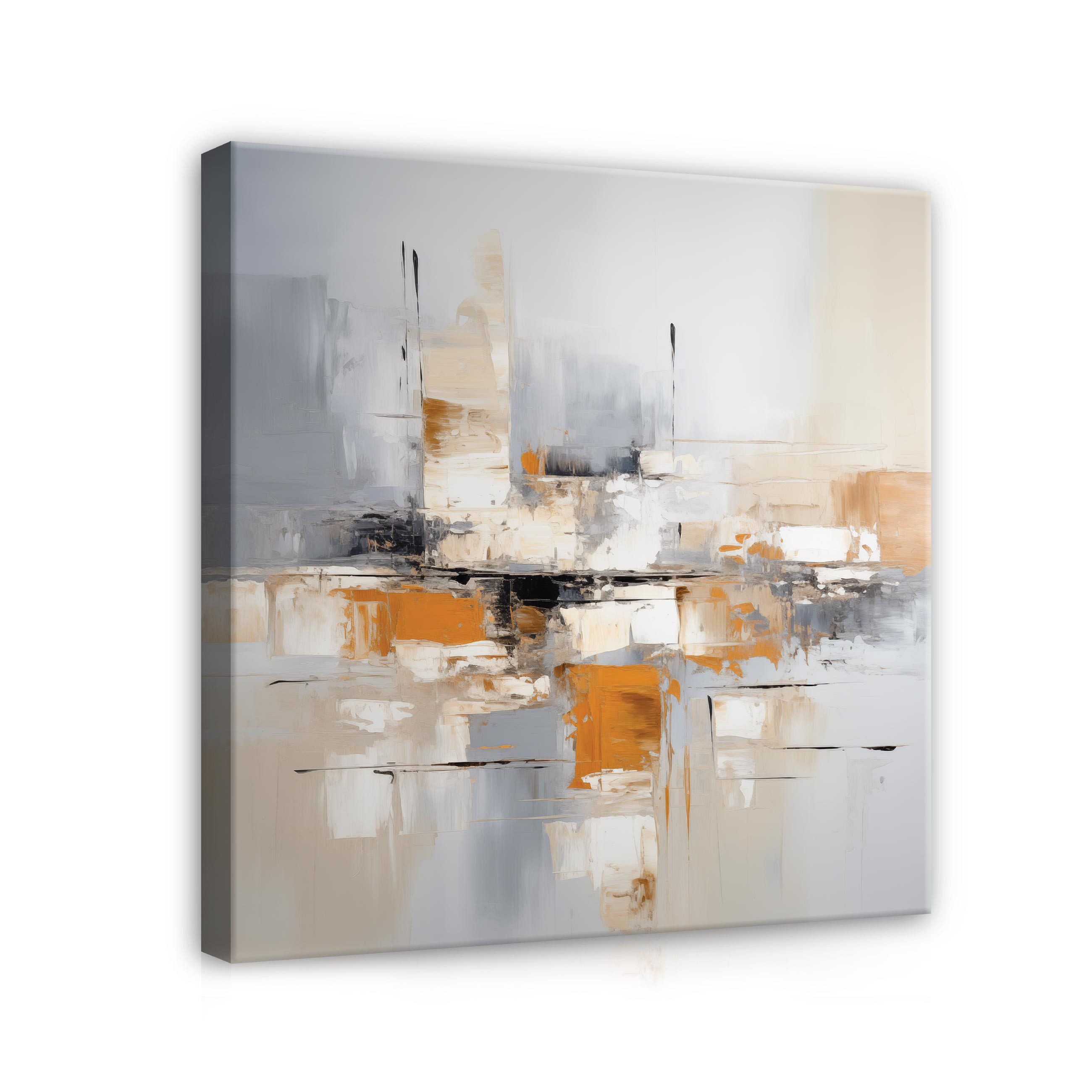Leinwandbild Abstrakt Grau Wandbild XXL Leinwand Bilder Modern Wand Deko