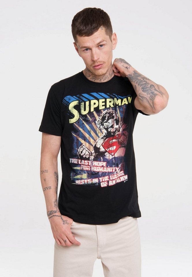 LOGOSHIRT T-Shirt Superman - The Last Hope im coolen Retro-Look