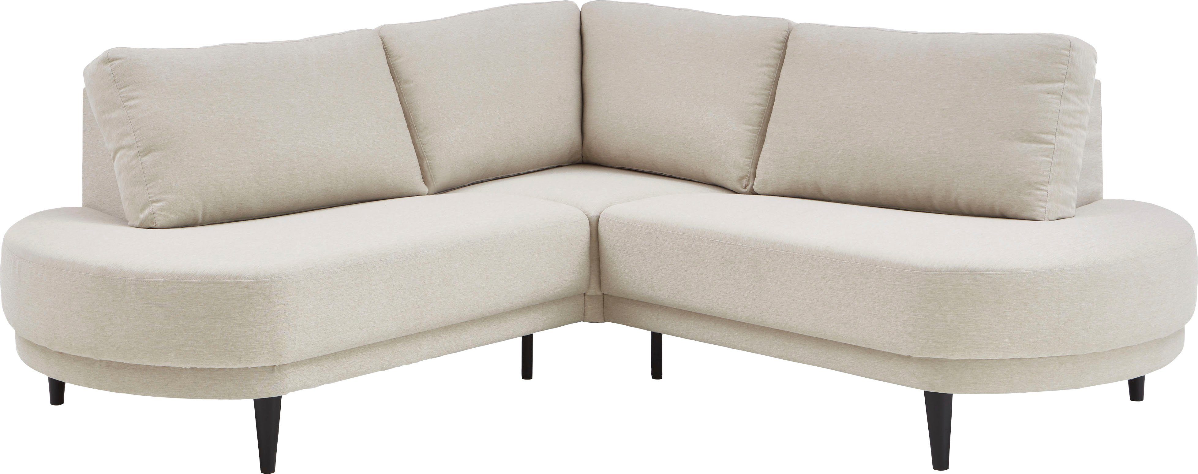 ATLANTIC home collection Ecksofa Ronny L-Form, mit Wellenunterfederung, organische Formsprache, organisches Sofa