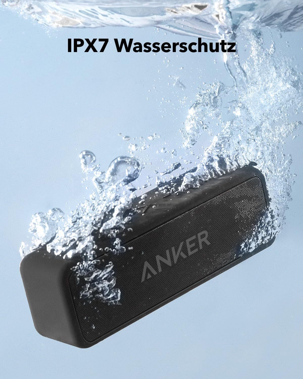 Anker SoundCore 2 mit Dualen Bass-Treibern 24h Akku Bluetooth-Lautsprecher (12 W, Verbesserter IPX7 Wasserschutz Bluetooth 5.0) – Bild 5 von 5