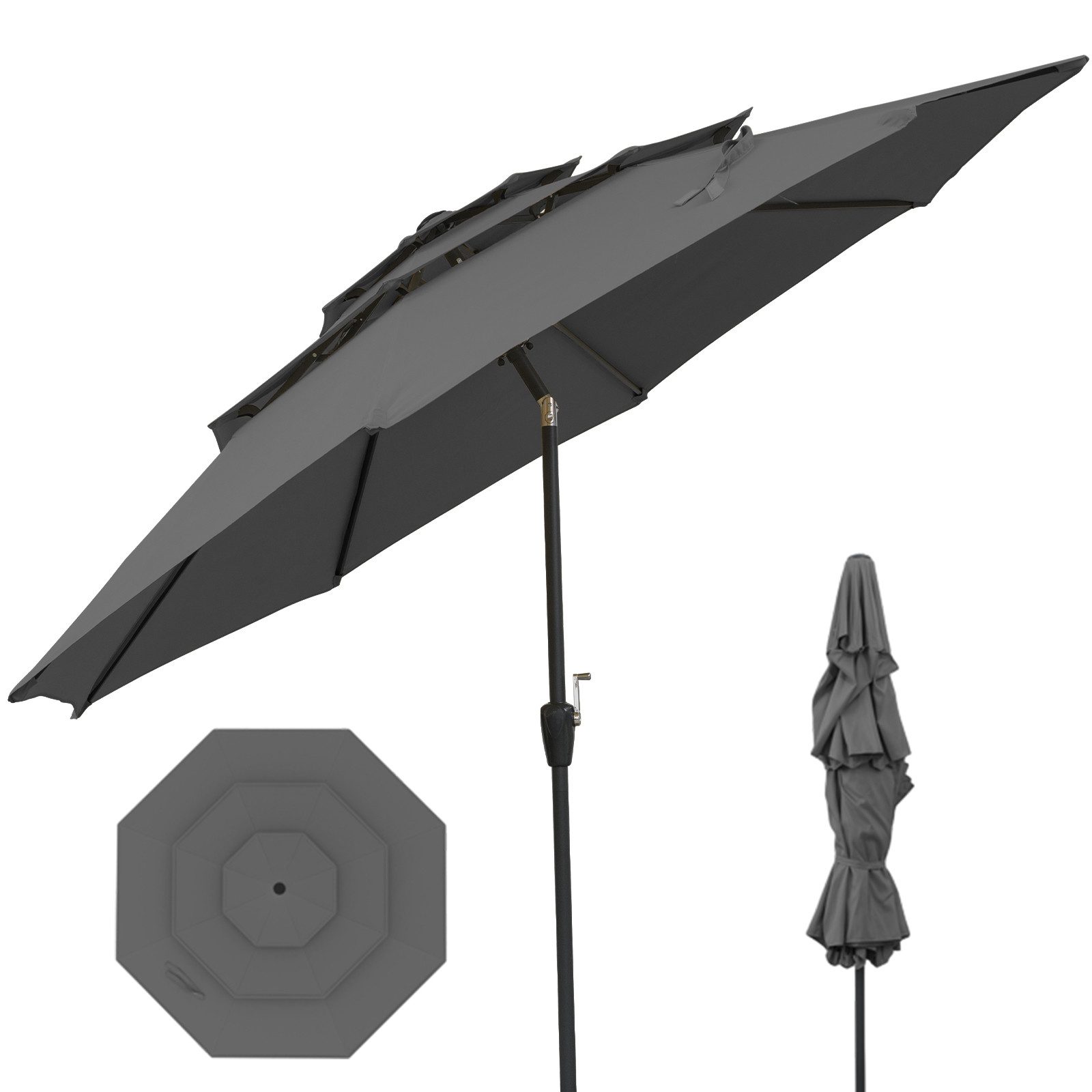 COSTWAY Sonnenschirm, LxB: 300x300 cm, 3-stöckiger günstig online kaufen