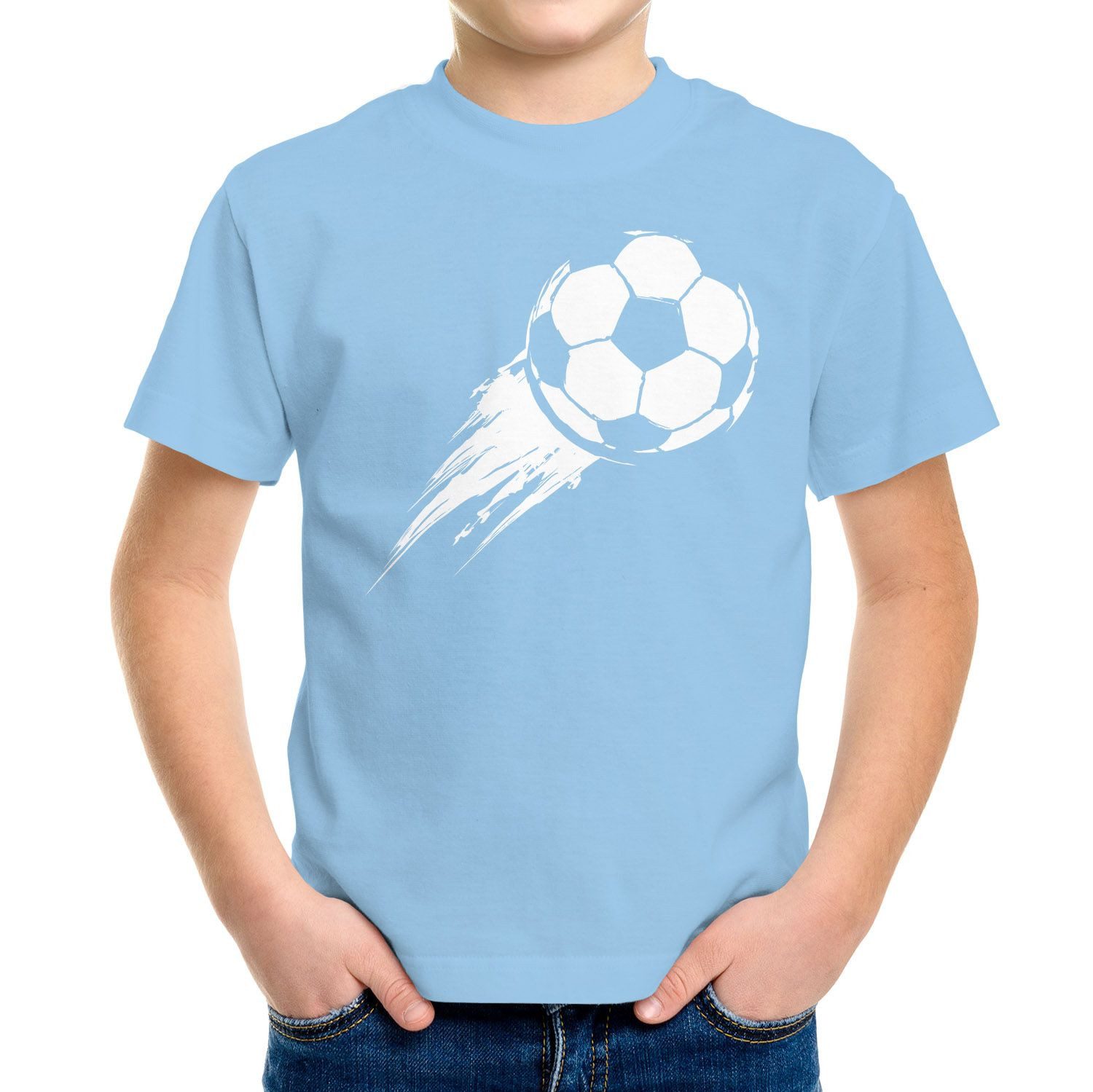 Print-Shirt Kinder T-Shirt Jungen Fußball-Motiv Sport-Kleidung Geschenk für