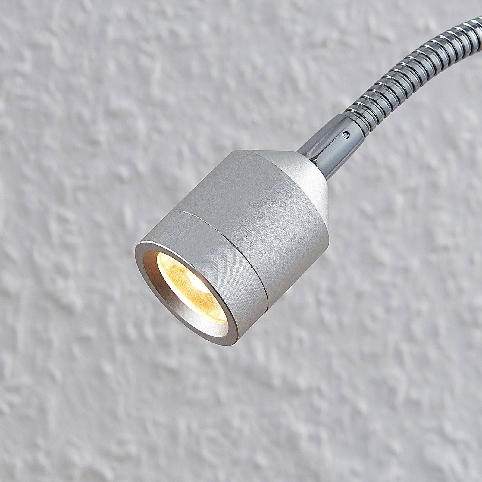 Wandleuchte inkl. LED-Leuchtmittel Lindby flammig, LED Metall, Anjalee, fest Acryl, warmweiß, 1 Leuchtmittel aluminium, Modern, verbaut,