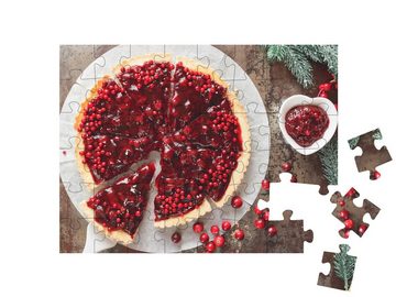puzzleYOU Puzzle Cranberry-Torte für Weihnachten, 48 Puzzleteile, puzzleYOU-Kollektionen Weihnachten