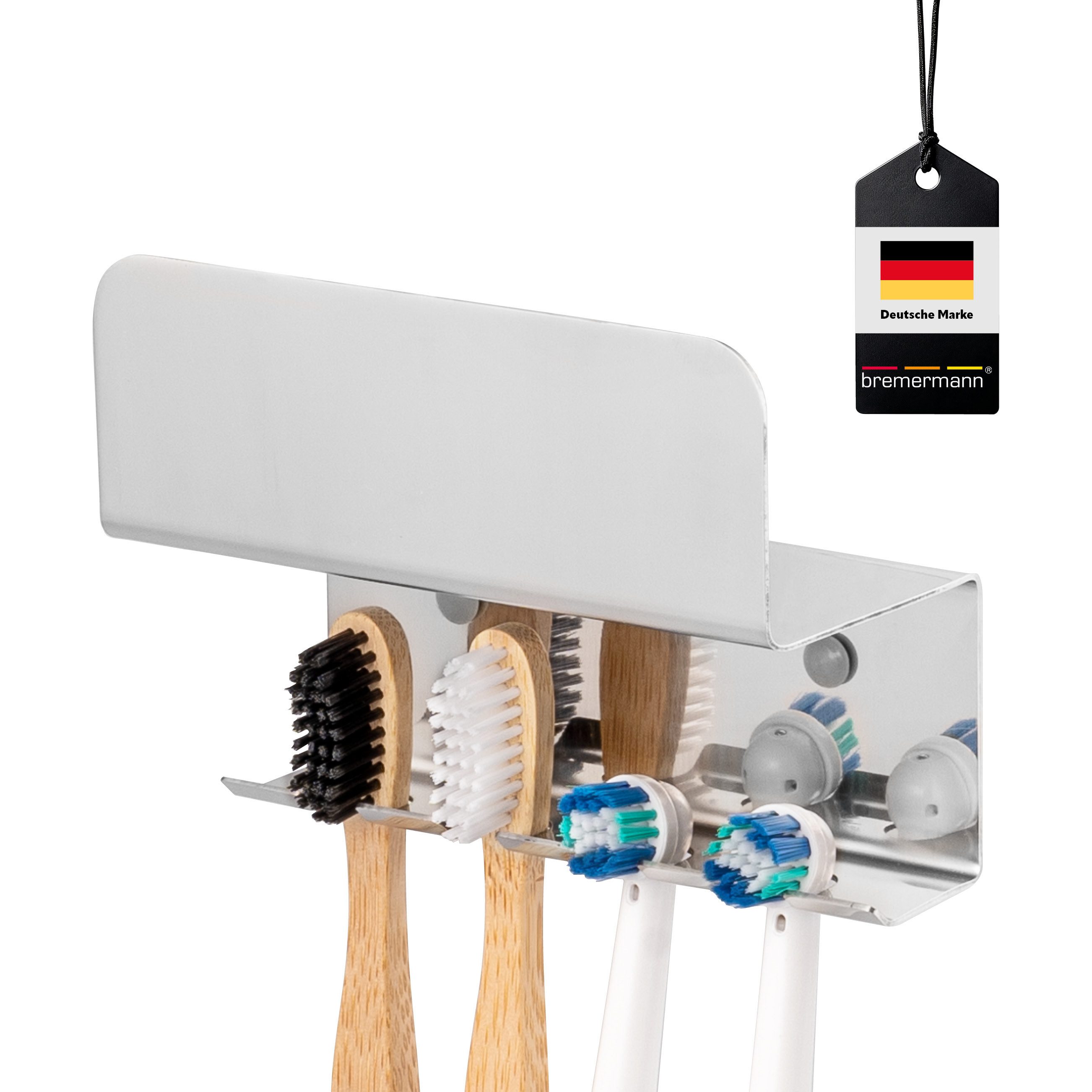 bremermann Zahnputzbecher Zahnbürstenhalter PUREZZA zum Kleben oder Bohren, günstig online kaufen