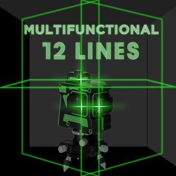 Tidyard Linienlaser 3D 12-Linien-Laser-Nivellierwerkzeug mit Selbstnivellierungsfunktion