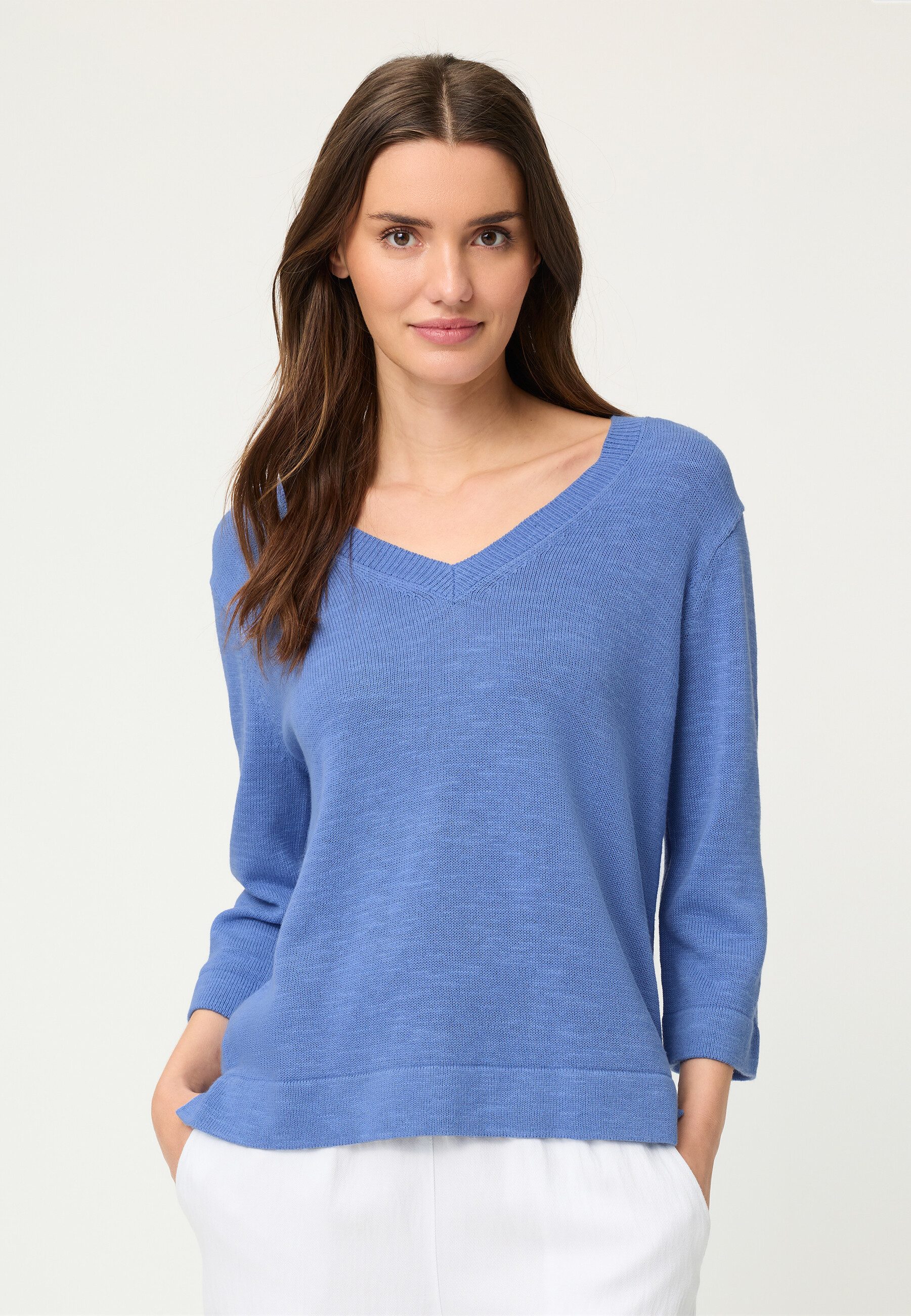 Olsen Strickpullover mit V-Ausschnitt