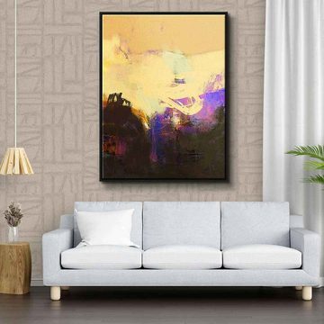 DOTCOMCANVAS® Leinwandbild Sublimation, Leinwandbild orange gelb braun moderne abstrakte Kunst Druck Wandbild