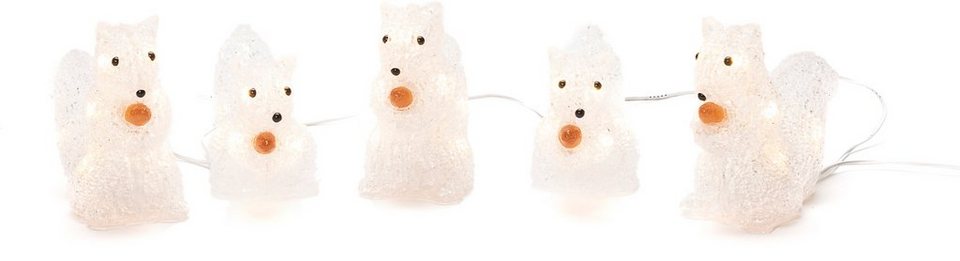 KONSTSMIDE LED-Lichterkette Eichhörnchen, Weihnachtsdeko aussen, mit 40  warmweissen Dioden, Niedliche LED-Lichterkette mit Acryl-Eichhörnchen
