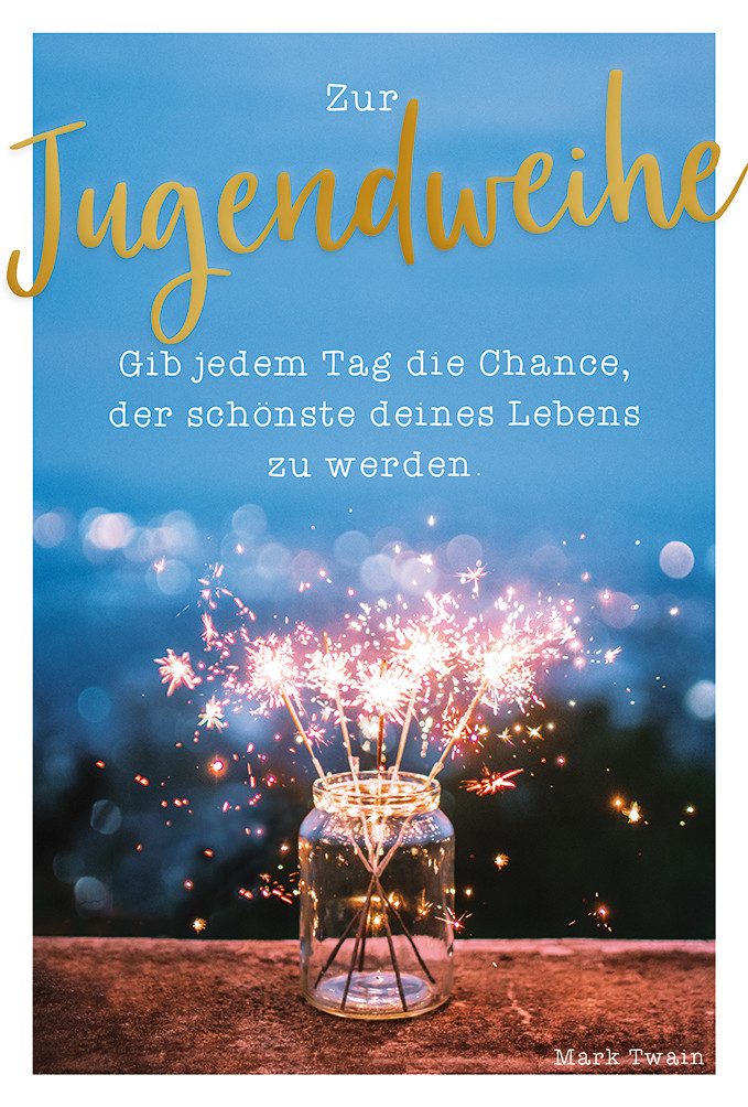 Grußkarten Jugendweihe - Glückwunschkarte im Format 11,5 x 17 cm mit