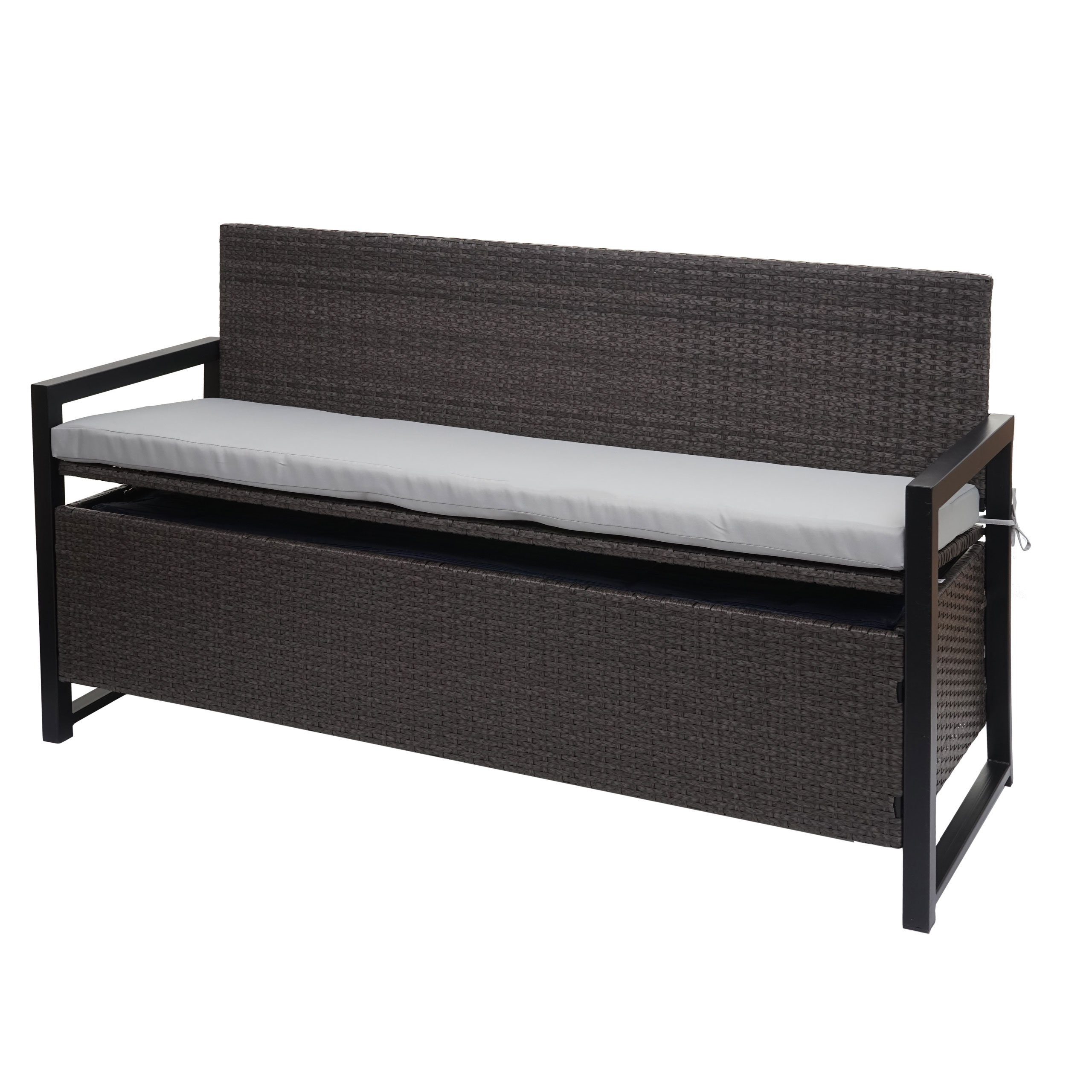MCW Sitzbank MCW-F39-3, Staufach inkl. wasserabweisendem Bezug, Kissenbezug mit Reißverschluss