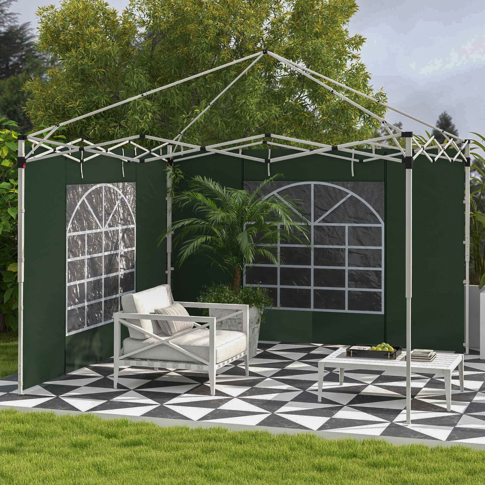 Outsunny Pavillonseitenteil 2er-Set, mit Fenster und günstig online kaufen