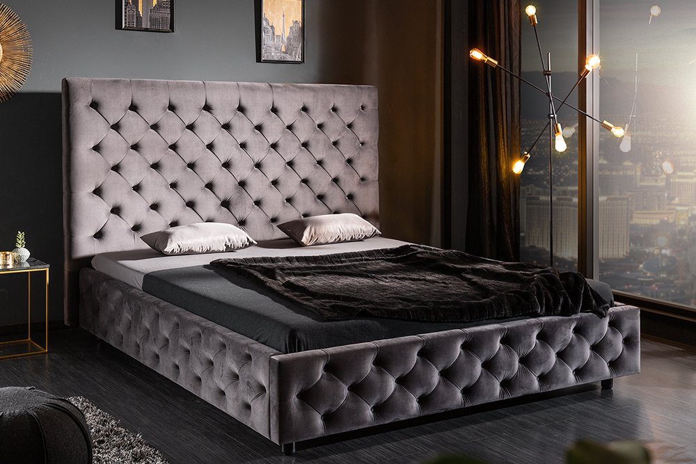 riess-ambiente Bett »PARIS 180x200cm dunkelgrau«, Polsterbett · Samt ·  Chesterfield-Design online kaufen | OTTO
