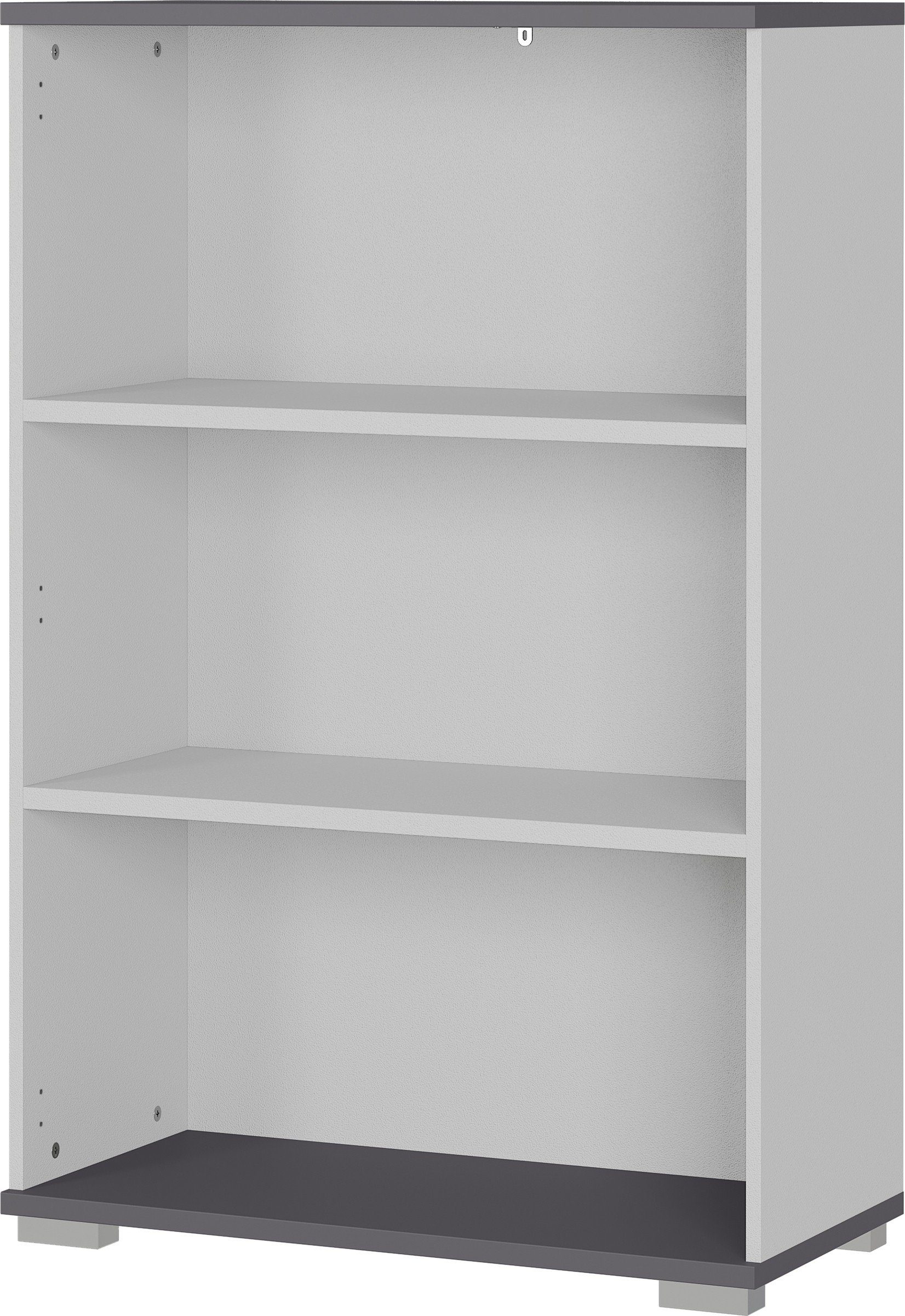 möbelando Bücherregal in 80x123x40 grau, Einlegeböden 2 mit anthrazit BxHxT: cm, 416