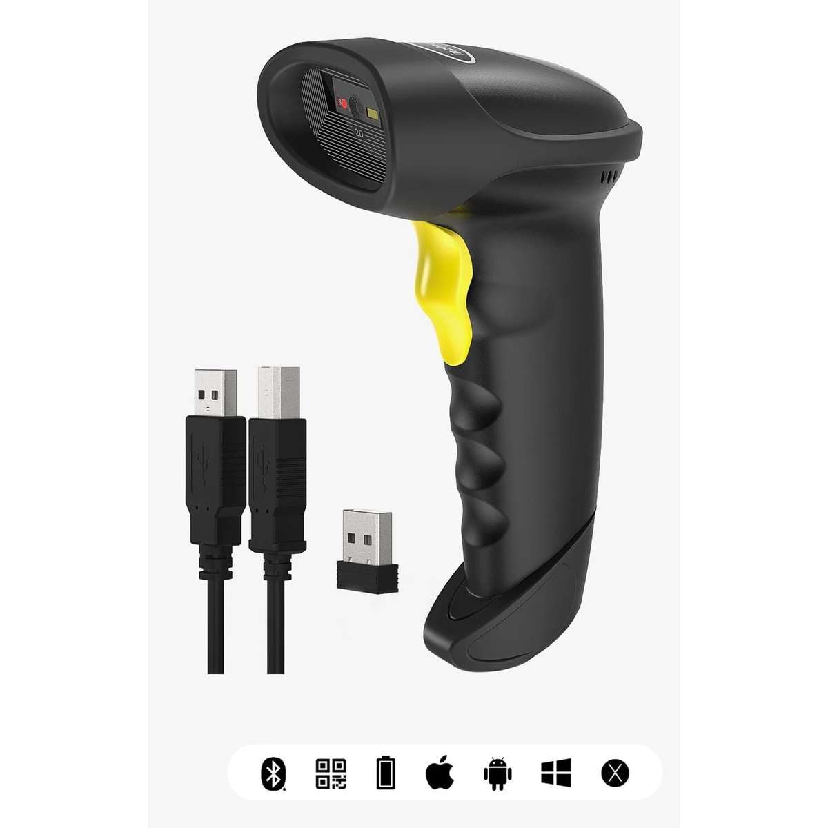 Inateck Inateck BCST-50 Tragbares Barcodelesegerät 1D/2D Schwarz, Gelb Handscanner