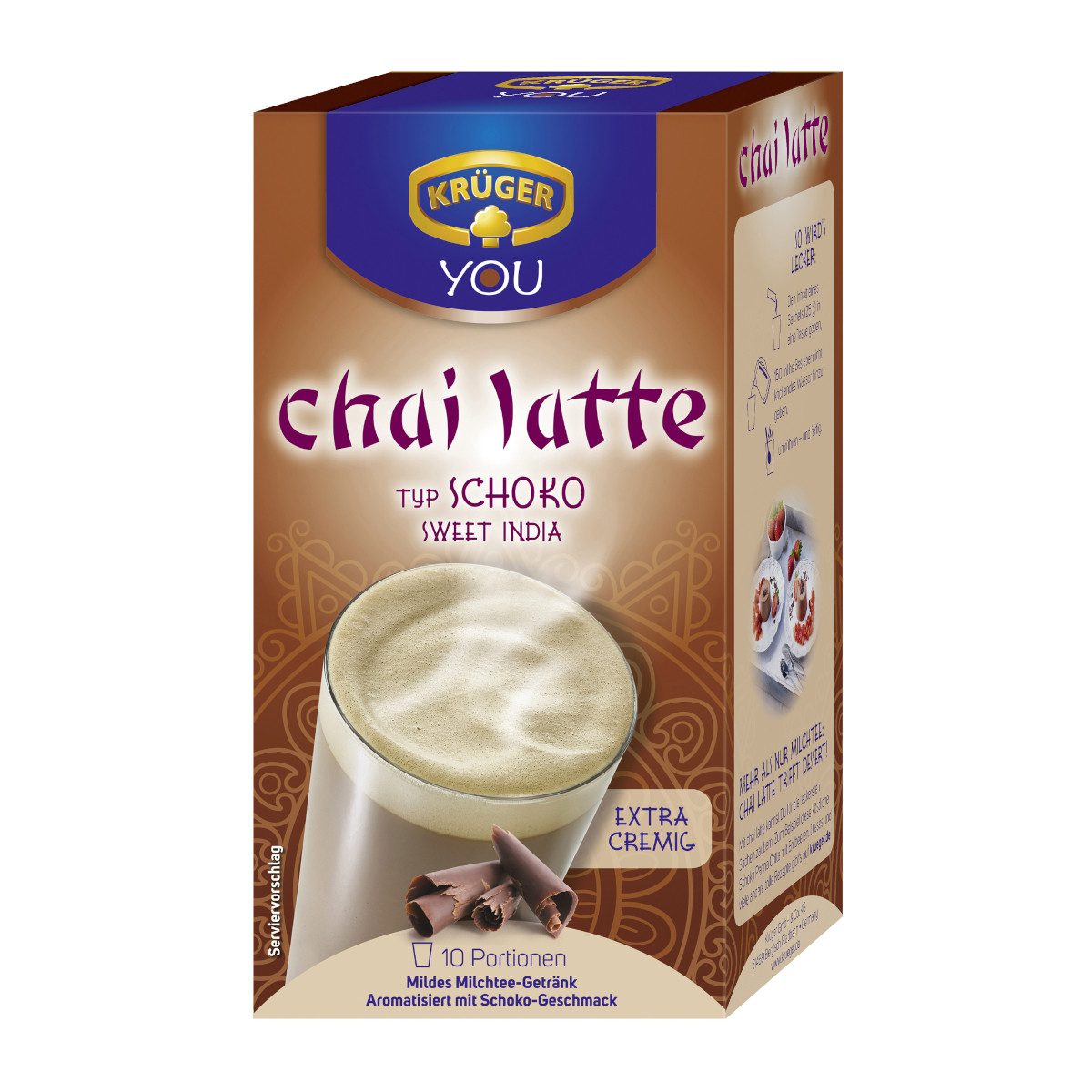 Krüger Tee, Krüger Chai Latte Typ Schoko Sweet India Milchteegetränk 10x25g 250g