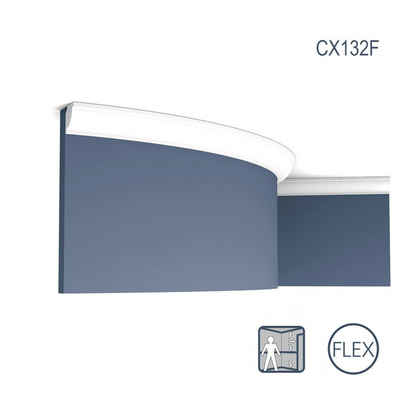 Orac Decor Flexprofil »CX132F« (1-St., Flexible Eckleiste, Stuckleiste, Zierleiste, 2 m), weiß, vorgrundiert