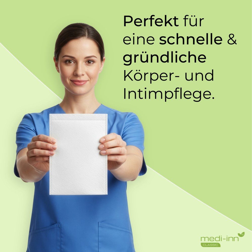 Medi-Inn Einmal-Waschhandschuh Molton, 22 x 15 cm, 50er Pack, 75 g/m², weiß (50-St. 1 x 50 Stück)