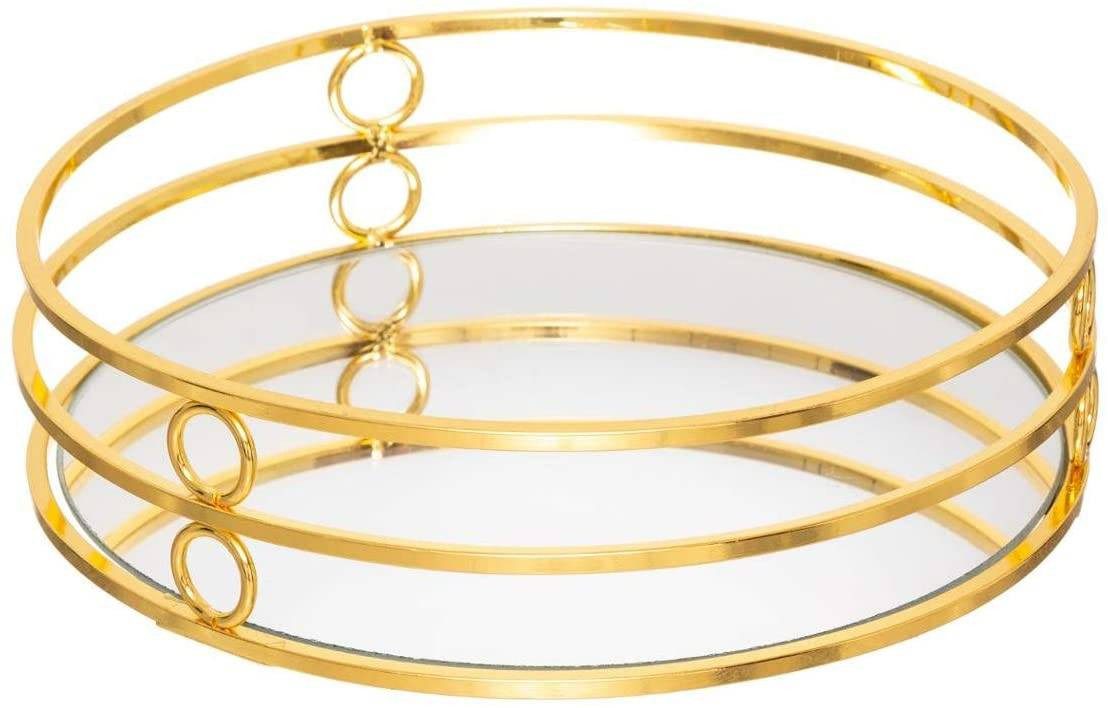 Atmosphera Créateur d'intérieur Dekoobjekt Spiegel-Tablett FEEL, 2 Stück, golden (Deko-Objekt, Deko-Objekt)