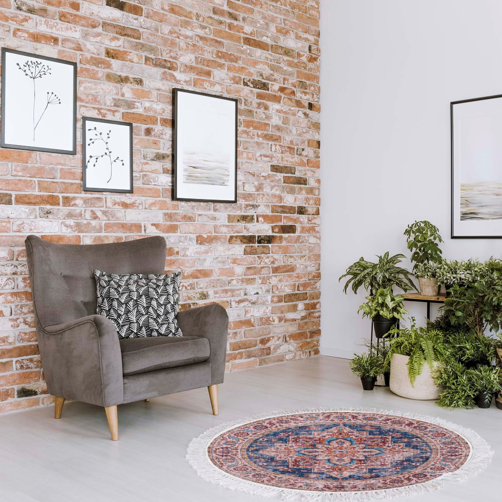 Mazovia Orientteppich Teppich Oriental Rund Orientteppich Wohnzimmer Beige günstig online kaufen