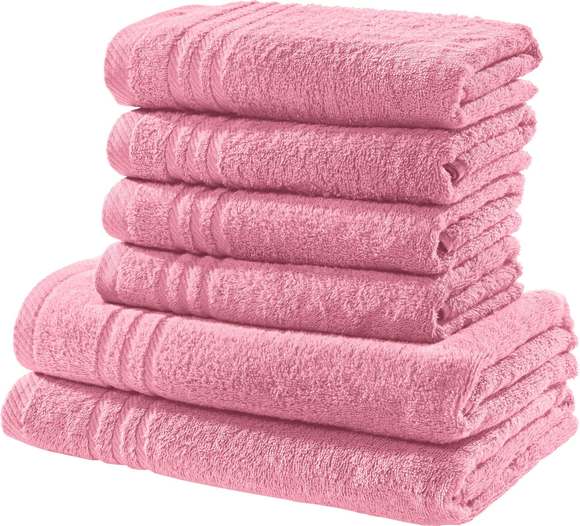 REDBEST Handtuch Set Frottier-Set uni 6-tlg., Frottier, Walk-Frottier Uni