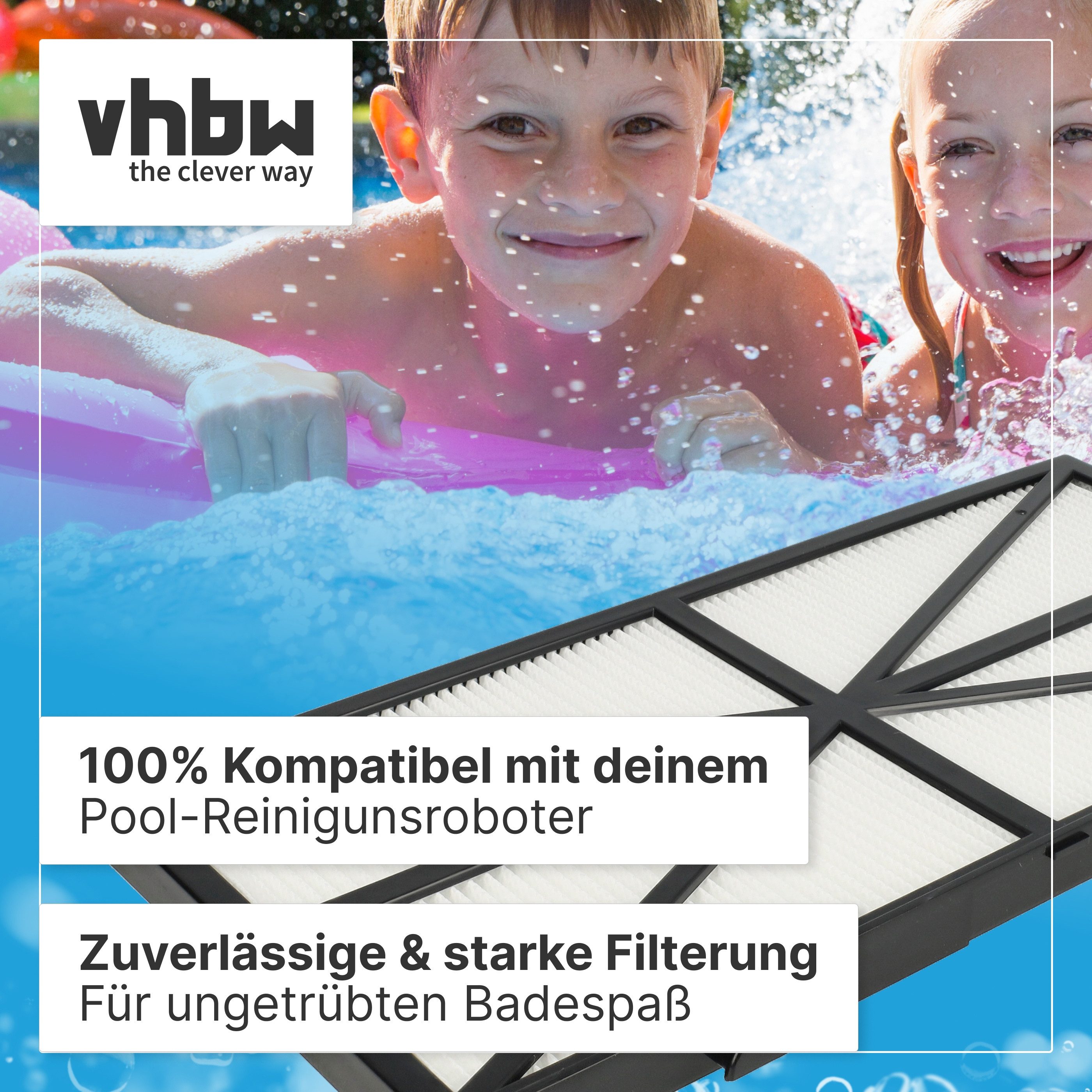 vhbw Ersatzfilter passend für Dolphin Bluemaxi 65i, Delfin M400, CC Plus, C4, C3, Bio, Zubehör für Dolphin Bluemaxi 65i Delfin M400 CC Plus C4 C3 Bio