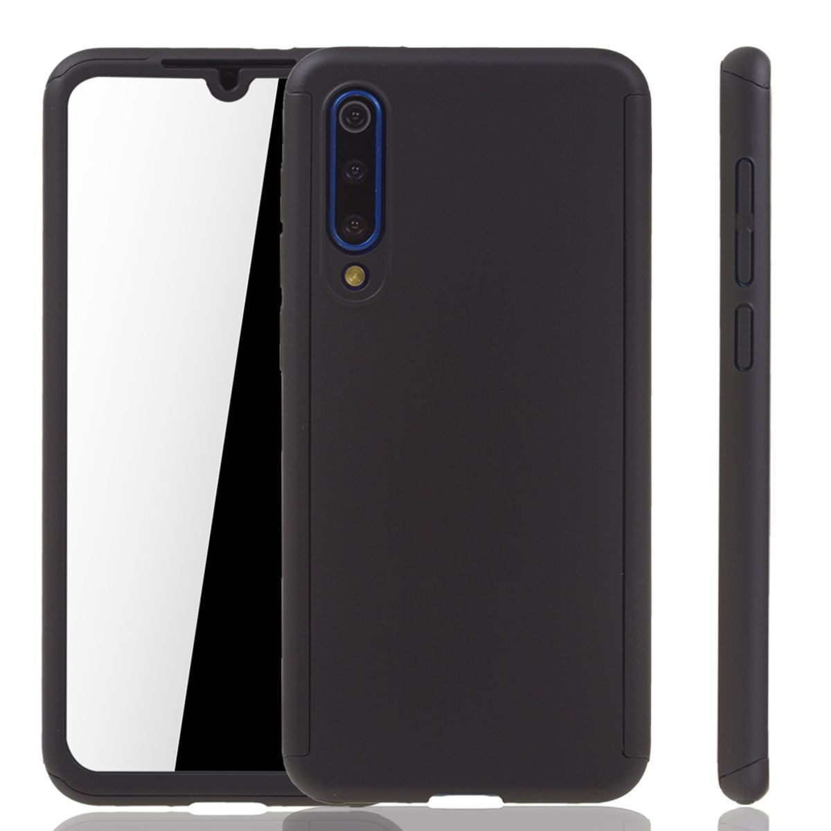 König Design Handyhülle Xiaomi Mi 9 SE, Xiaomi Mi 9 SE Handyhülle 360 Grad Schutz Full Cover Schwarz