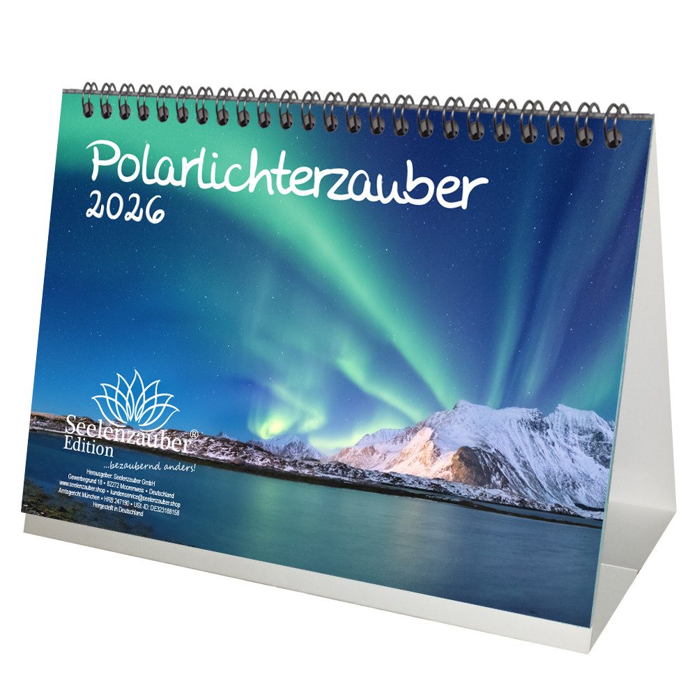 Seelenzauber Tischkalender Polarlichterzauber DIN A5 Tischkalender für 2026 Polar Nordlichter