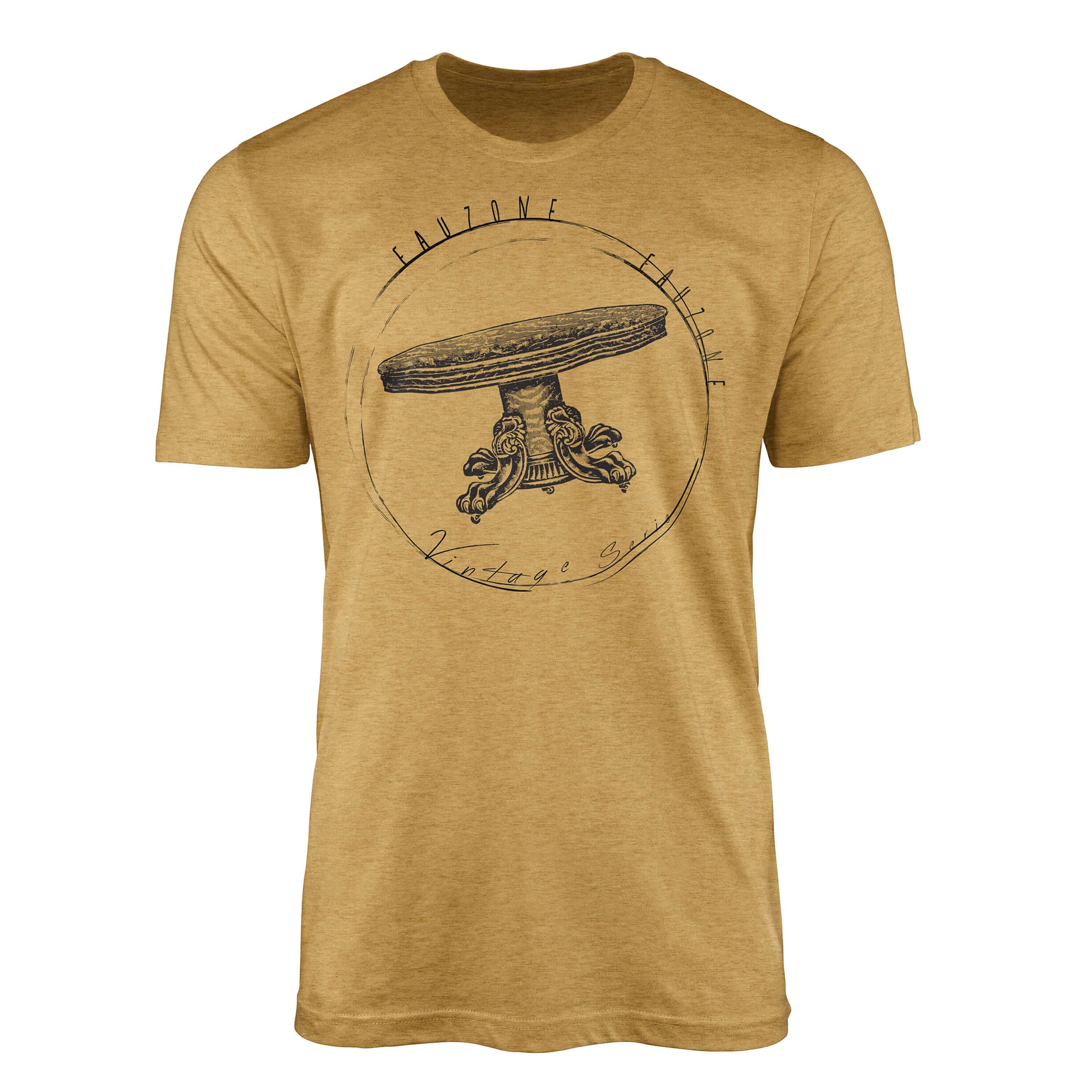Sinus Art T-Shirt Vintage Herren T-Shirt Tisch Antique Gold