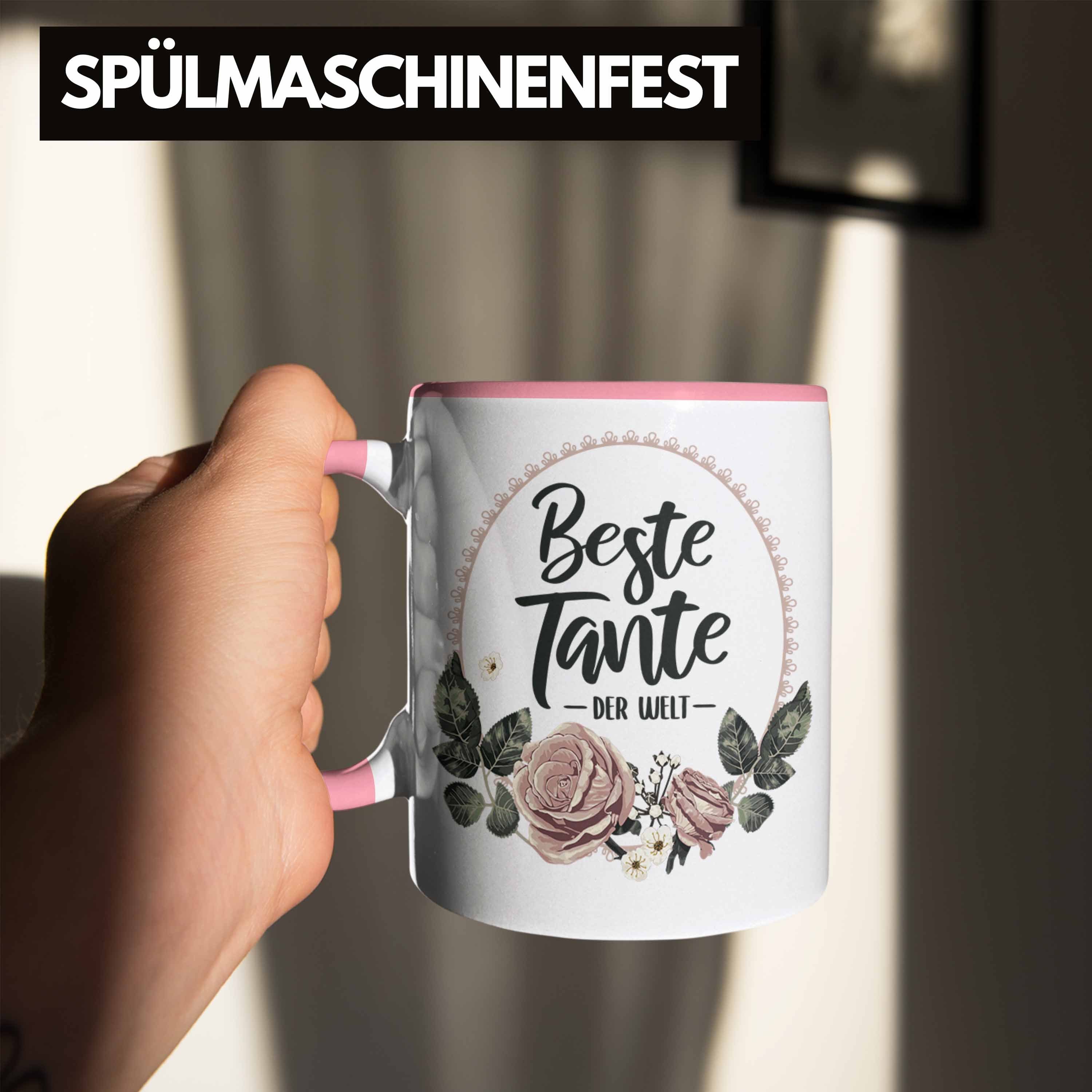 Rosa Kaffeetasse Welt - Trendation Tasse Tasse Spruch Geschenk Beste der mit Coole Trendation Tante für Tante