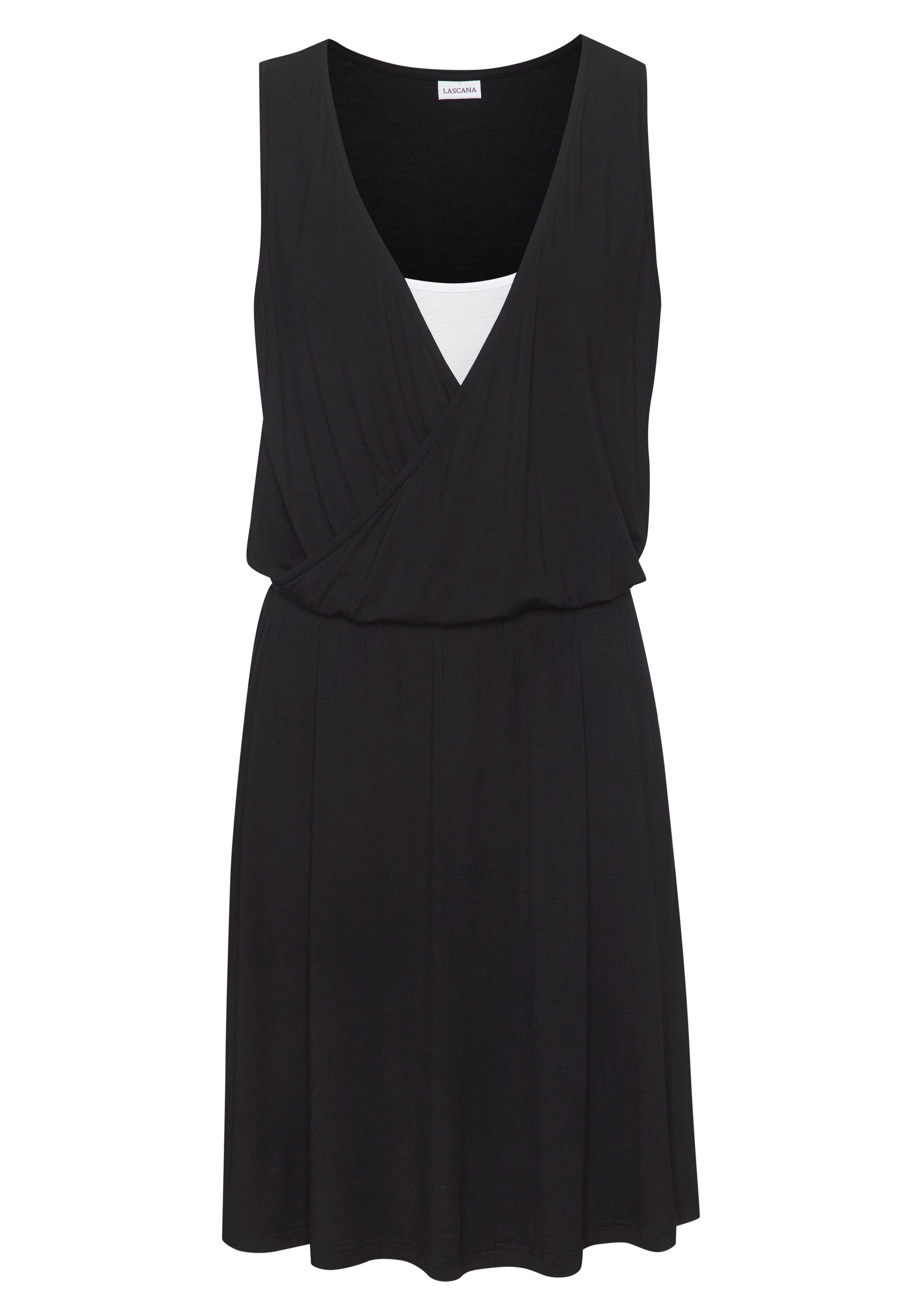 LASCANA Jerseykleid mit zweilagiger Optik günstig online kaufen