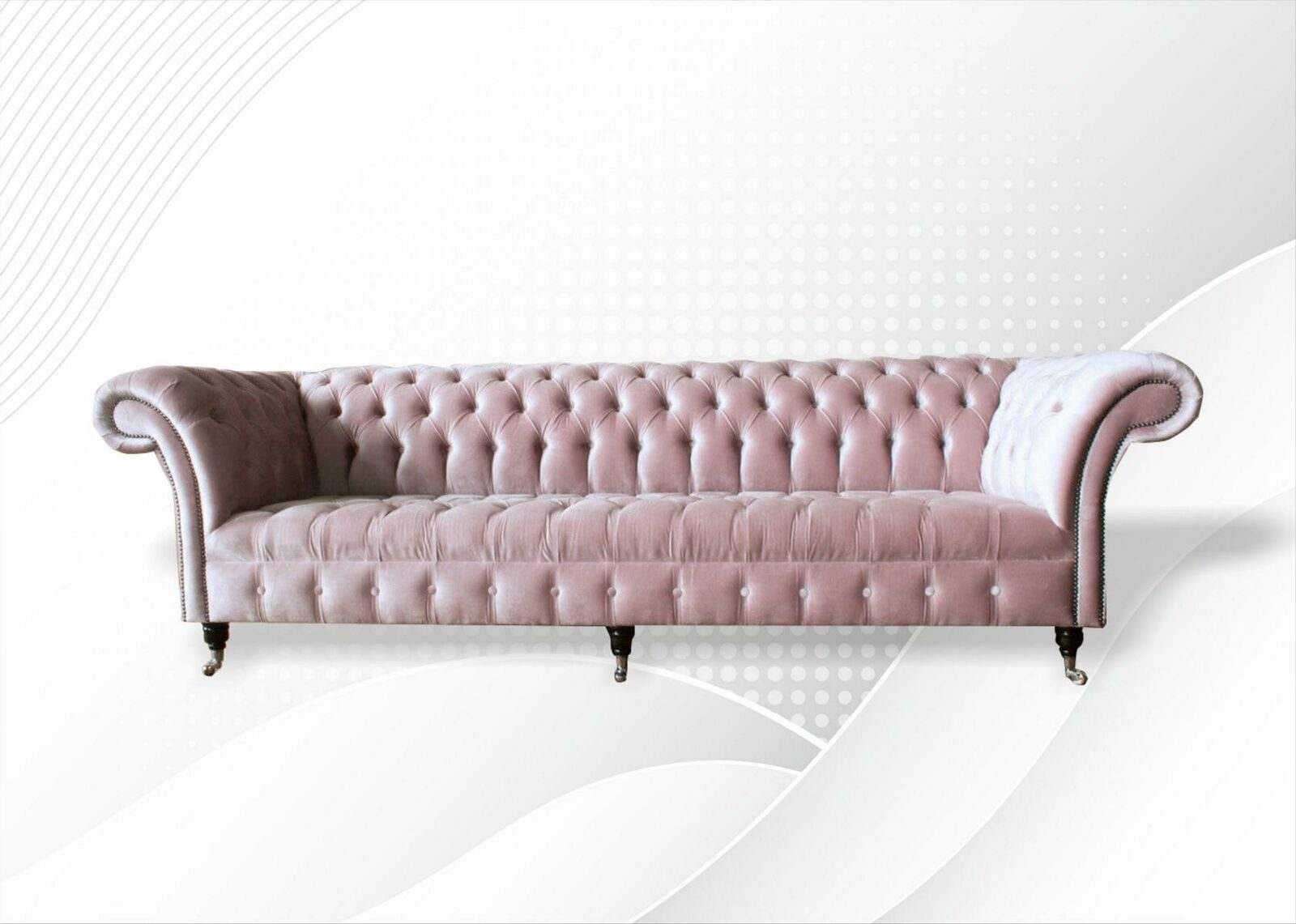 Europe Made Sofa luxus Chesterfield in JVmoebel Couch Rosa Chesterfield-Sofa Möbel xxl Viersitzer Neu,