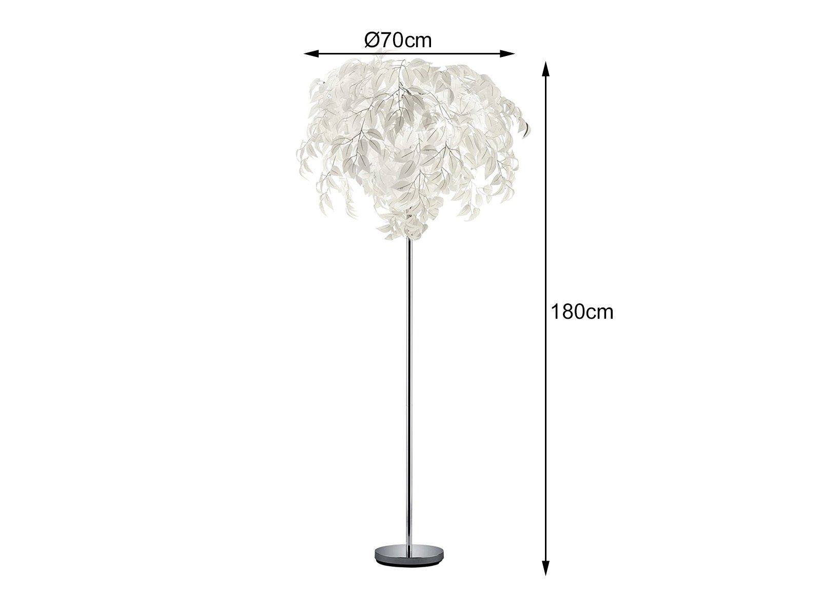 Reality Leuchten LED Stehlampe große Blattlampe 180cm inkl. E14 LEDs, dimmbar, LED wechselbar, Warmweiß, ausgefallene moderne Stehleuchte skandinavisch Wohnzimm – Bild 4 von 5