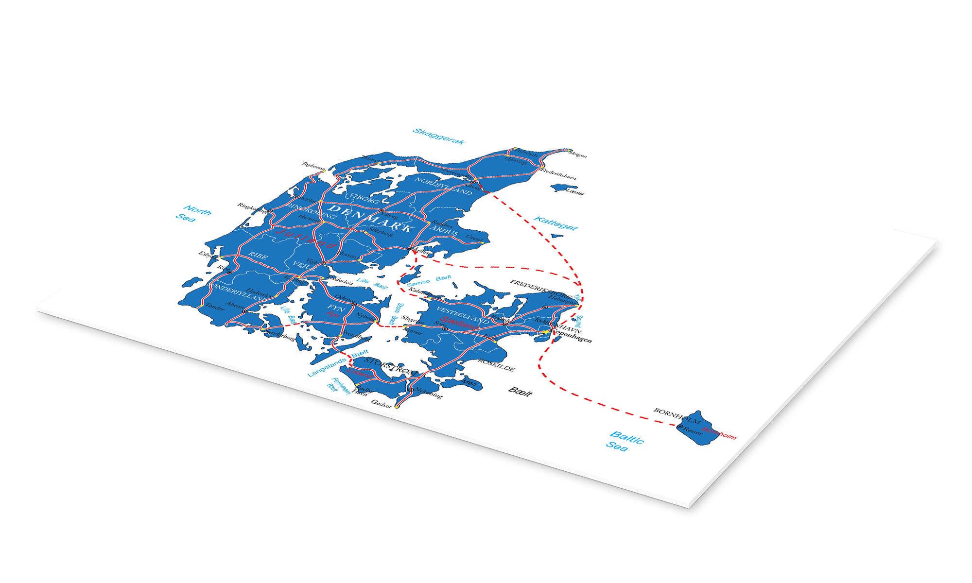 Posterlounge Poster Editors Choice, Dänemark Karte, günstig online kaufen