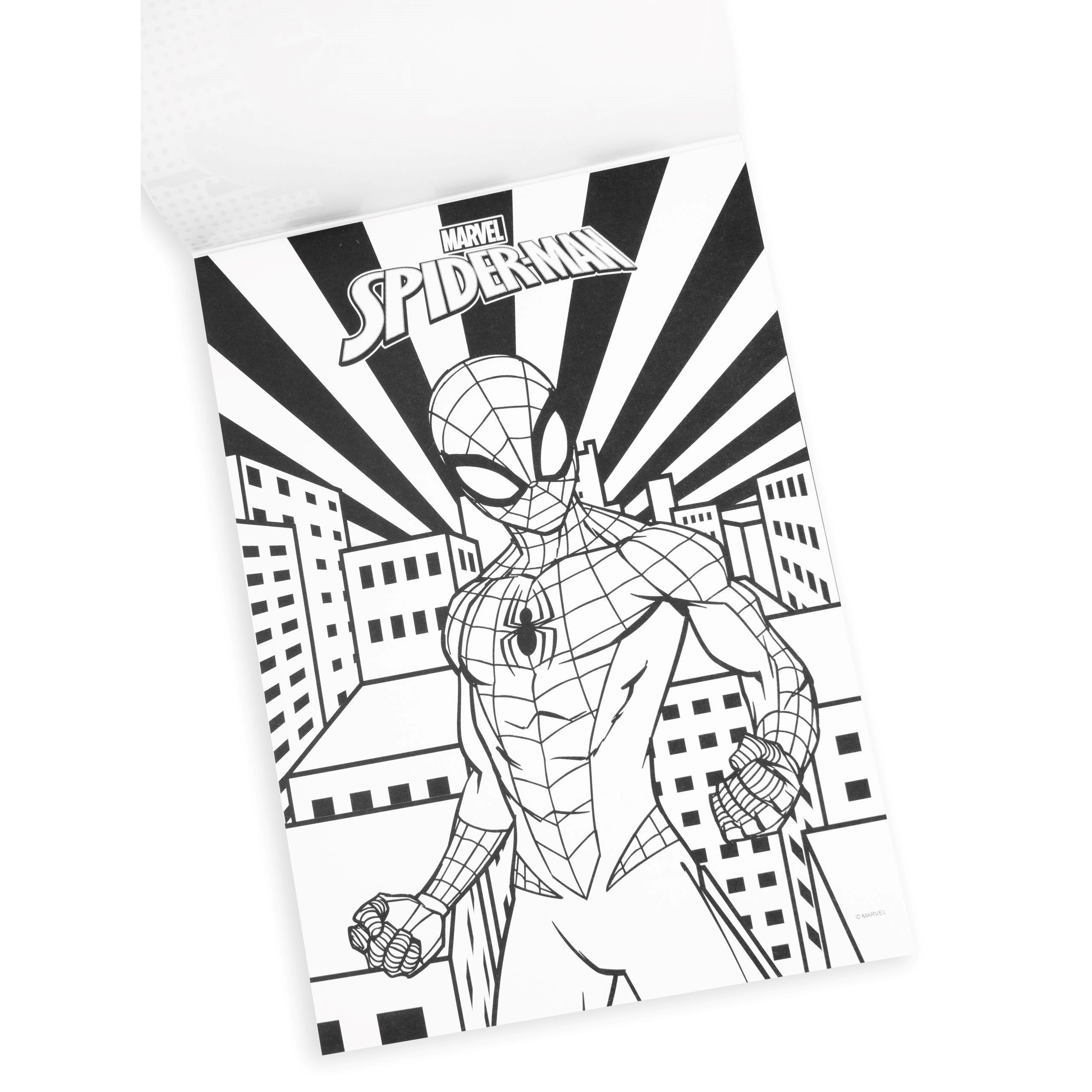 Festivalartikel Zeichenblock Zeichenblock A4/20 Blätter Spider Man + Ausmalbild