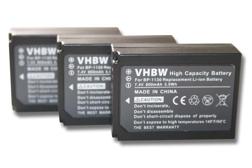 vhbw Ersatz für Samsung BP-1130, BP1130 für Kamera-Akku Li-Ion 800 mAh (7,4 V)